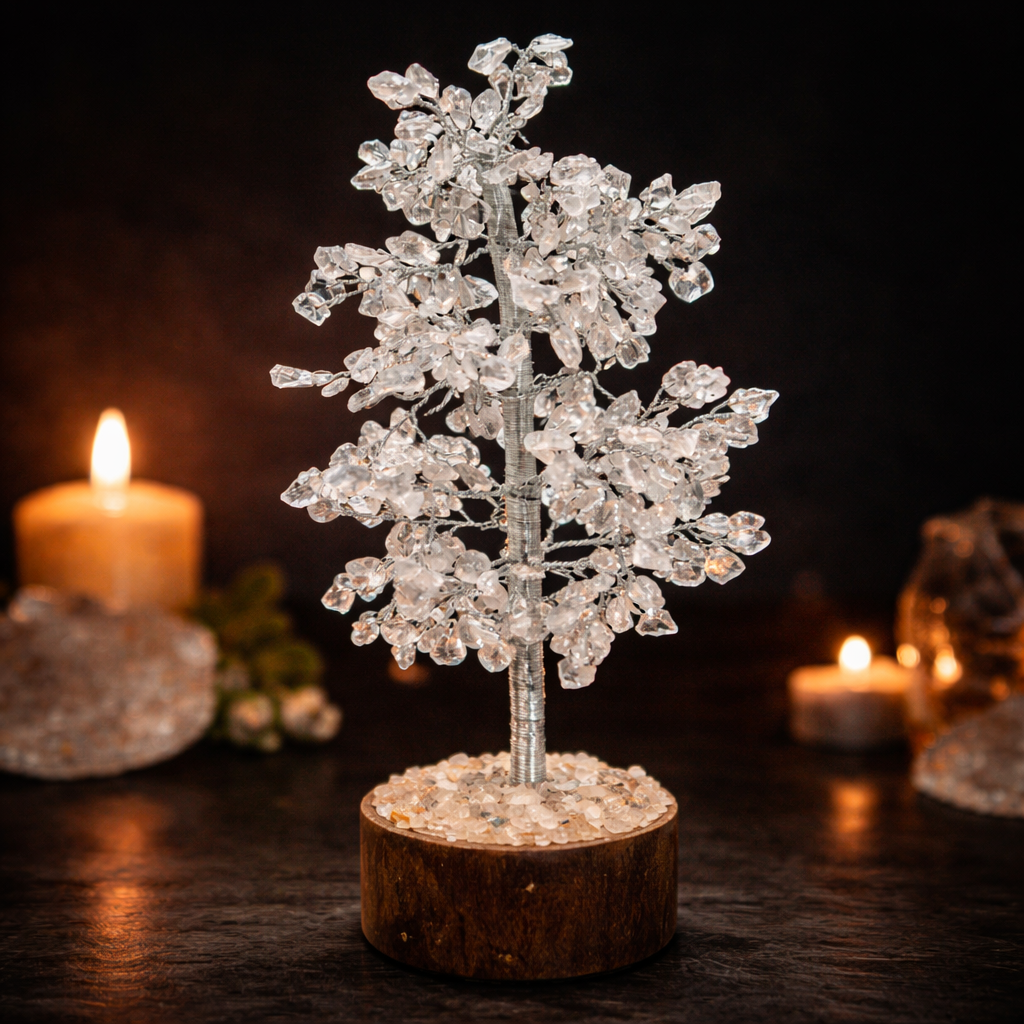 Premium Clear Quartz Crystal Tree (300 beads) - Energy Healing & Manifestation Decor