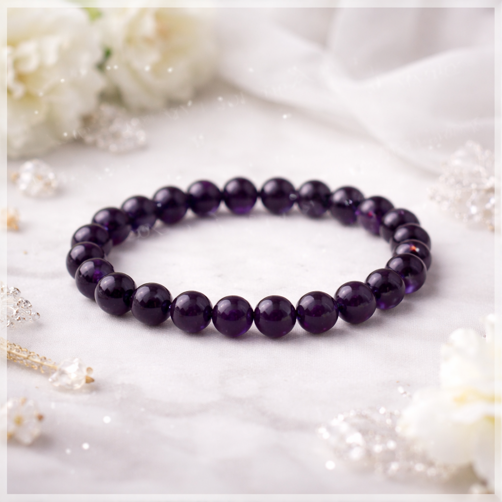 Royal Amethyst Healing Bracelet - Protection & Inner Peace (8mm)