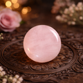 Rose Quartz Healing Palm Stone – Love Attraction & Emotional Healing Crystal
