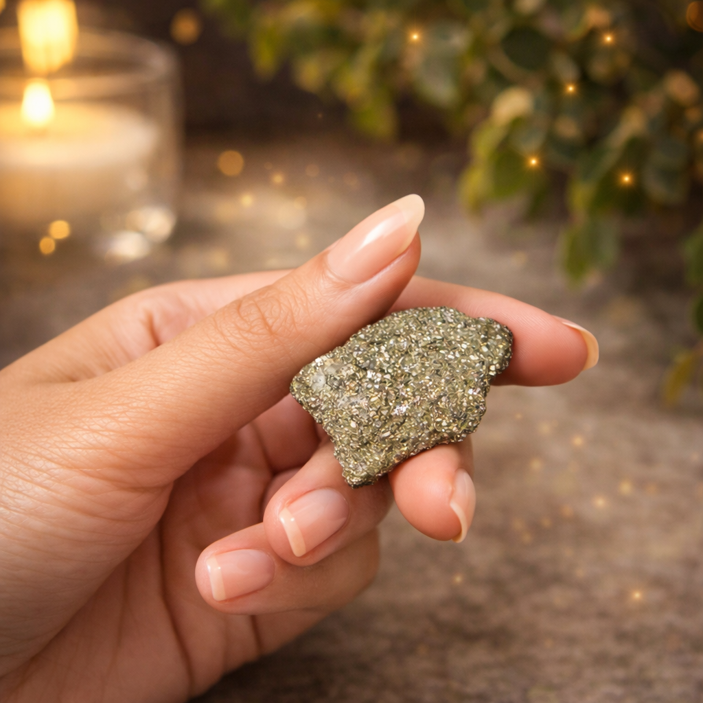 Pyrite Money Magnet Stone - Wealth , Protection  & Success Crystal  (Medium Size - 3-5cm)