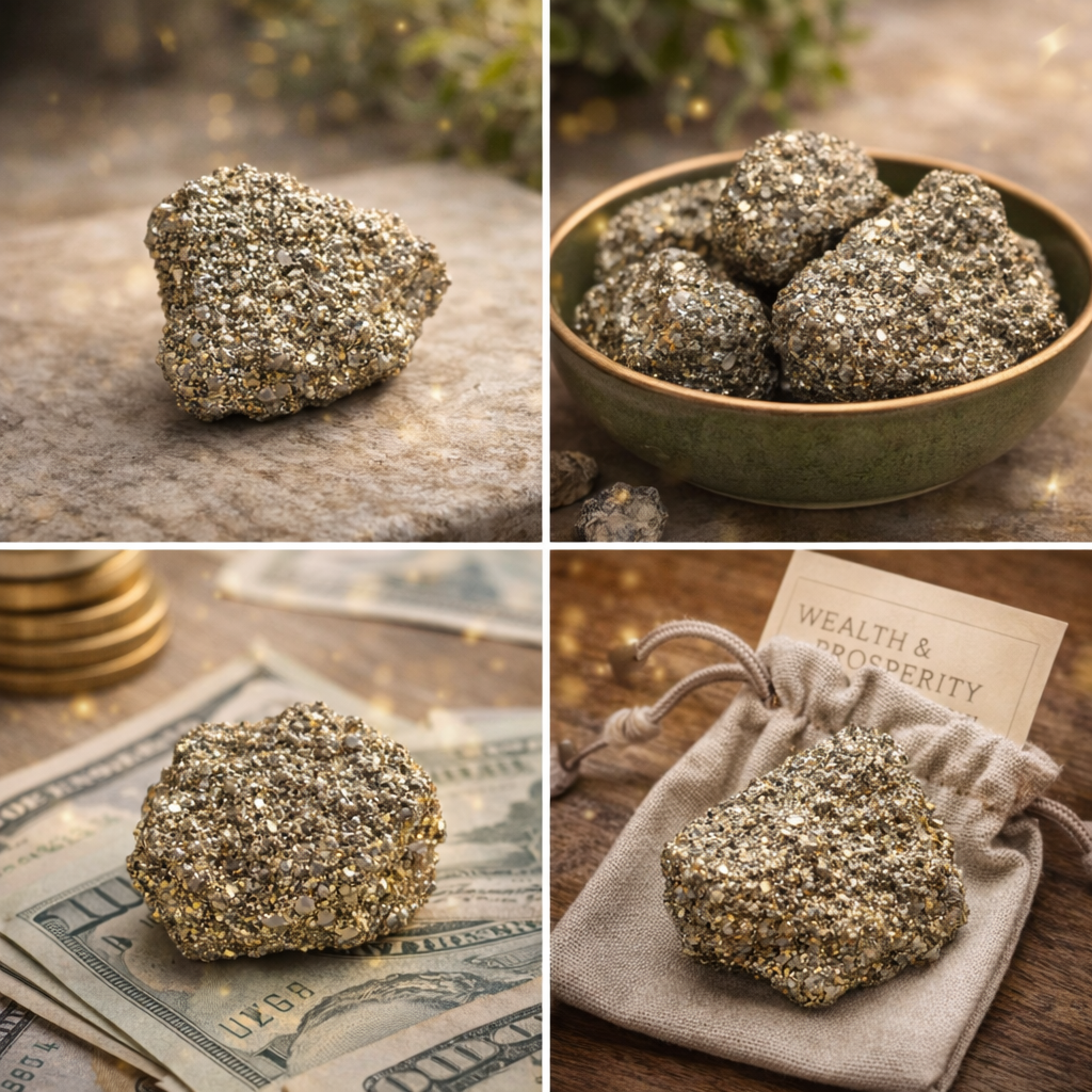Pyrite Money Magnet Stone - Wealth , Protection  & Success Crystal  (Medium Size - 3-5cm)