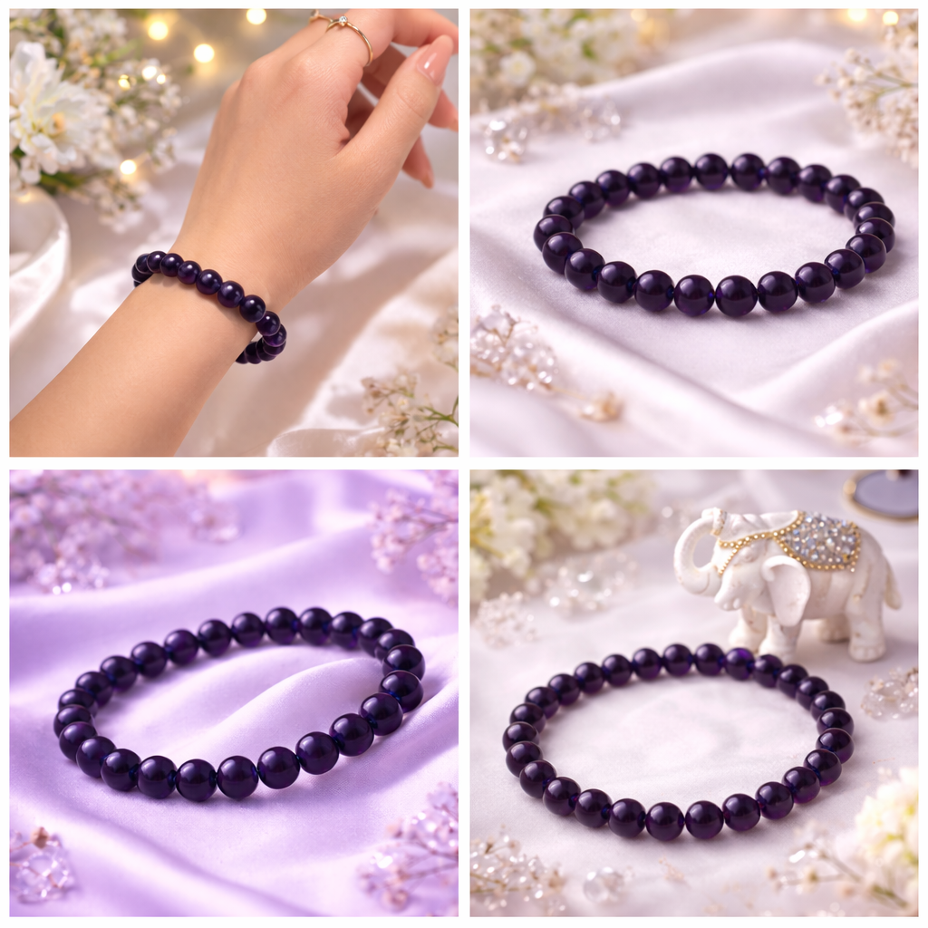 Royal Amethyst Healing Bracelet - Protection & Inner Peace (8mm)