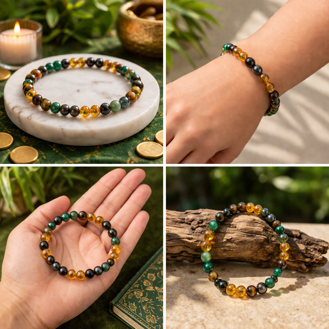 Divine Money Magnet Bracelet - Wealth , Abundance & Financial Stability Crystal Bracelet (8mm)