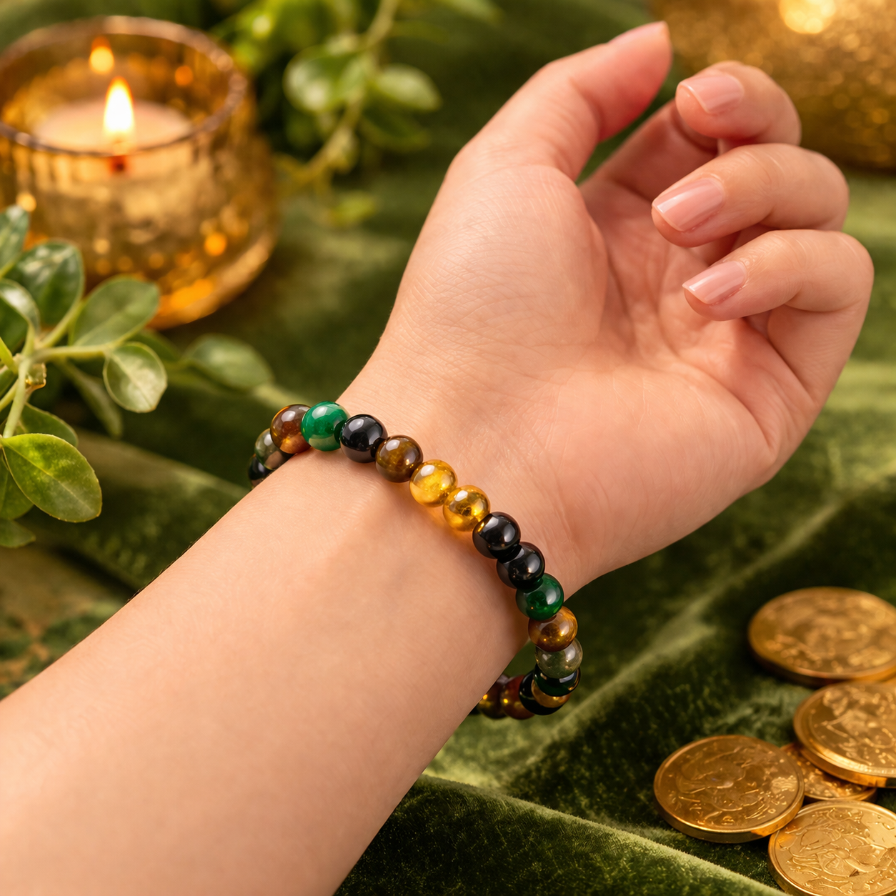 Divine Money Magnet Bracelet - Wealth , Abundance & Financial Stability Crystal Bracelet (8mm)