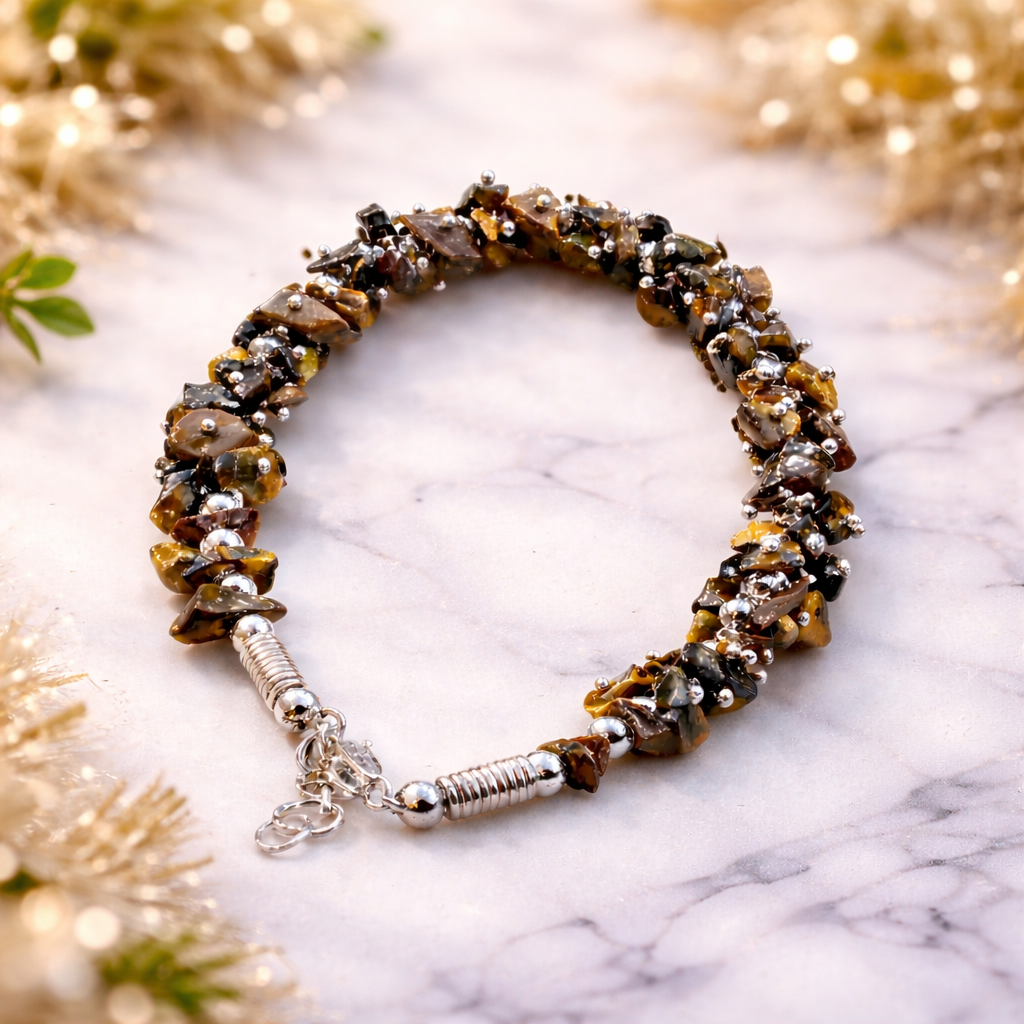 Tiger Eye Energy Protection Chip Bracelet (8mm)