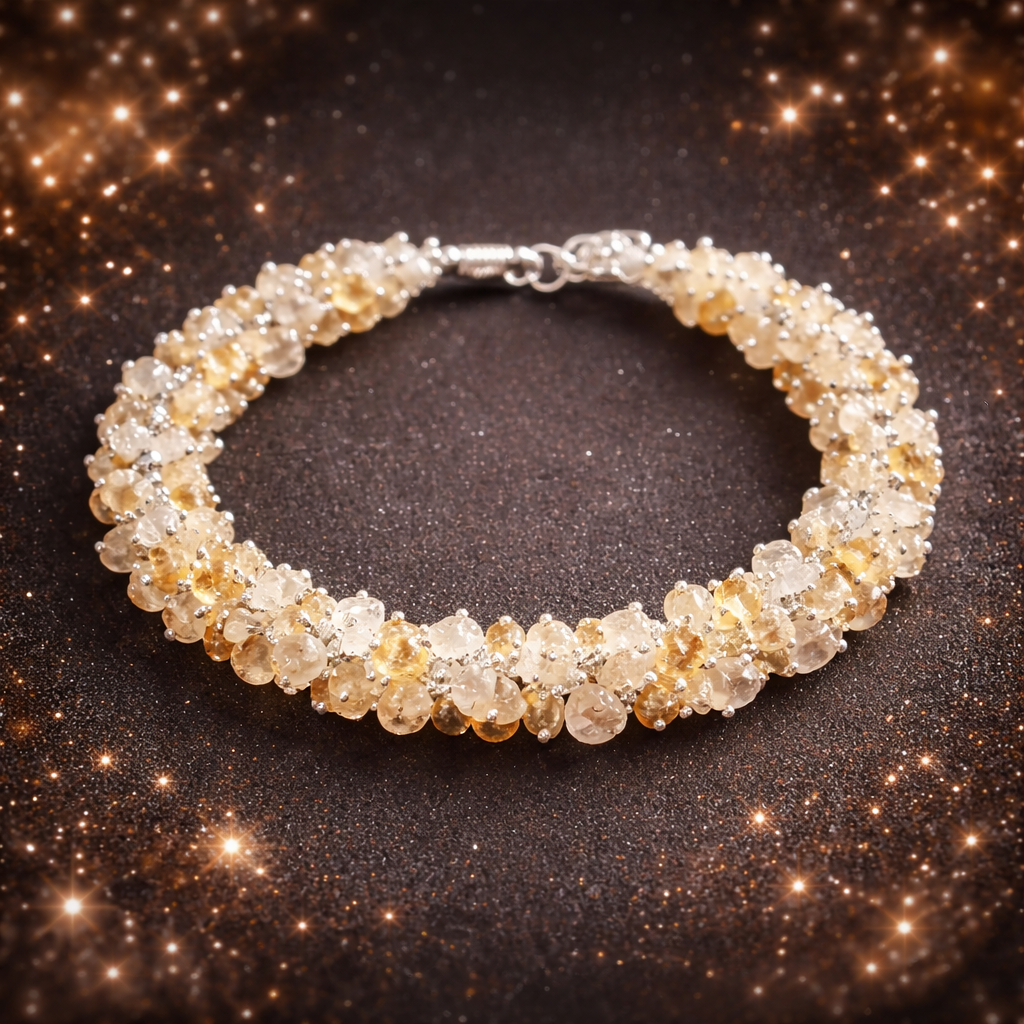 Golden Radiance Citrine Chip Bracelet – Abundance & Success Energy Bracelet (8mm)