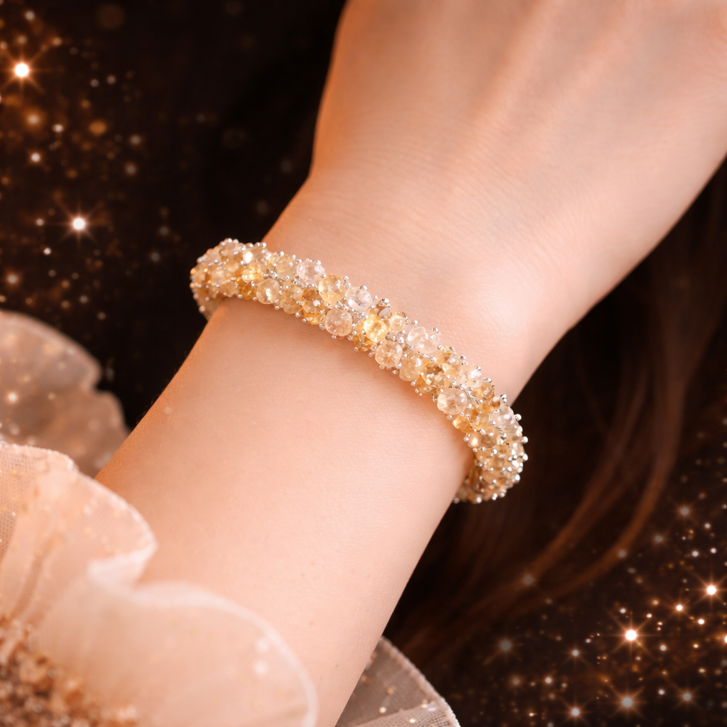 Golden Radiance Citrine Chip Bracelet – Abundance & Success Energy Bracelet (8mm)